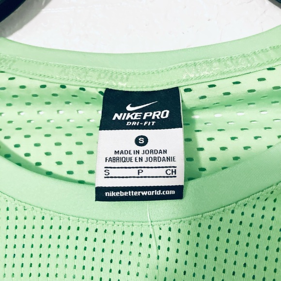 Nike Pro Dri-Fit Mesh Training Shirt (Neon Green) - Picture 3 of 4
